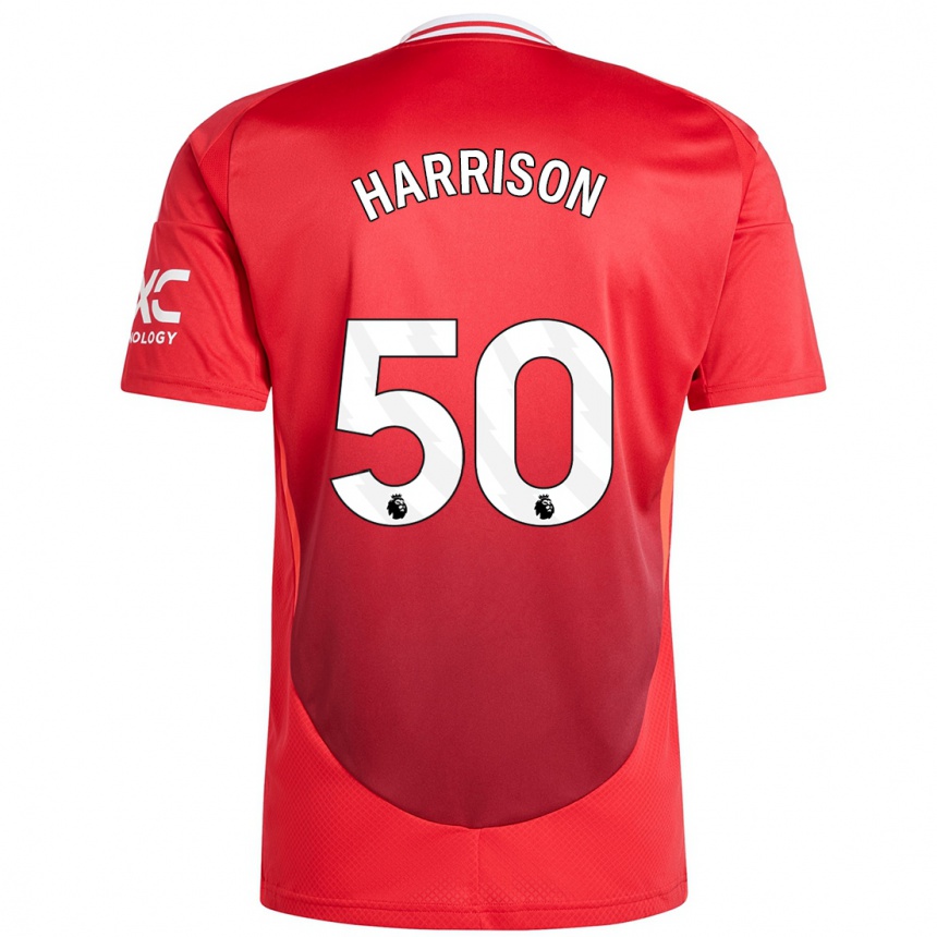 Niño Fútbol Camiseta Elyh Harrison #50 Rojo Brillante 1ª Equipación 2024/25 México