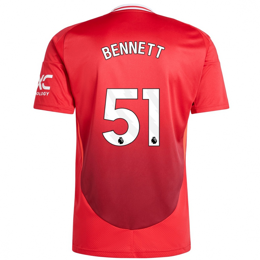 Niño Fútbol Camiseta Rhys Bennett #51 Rojo Brillante 1ª Equipación 2024/25 México