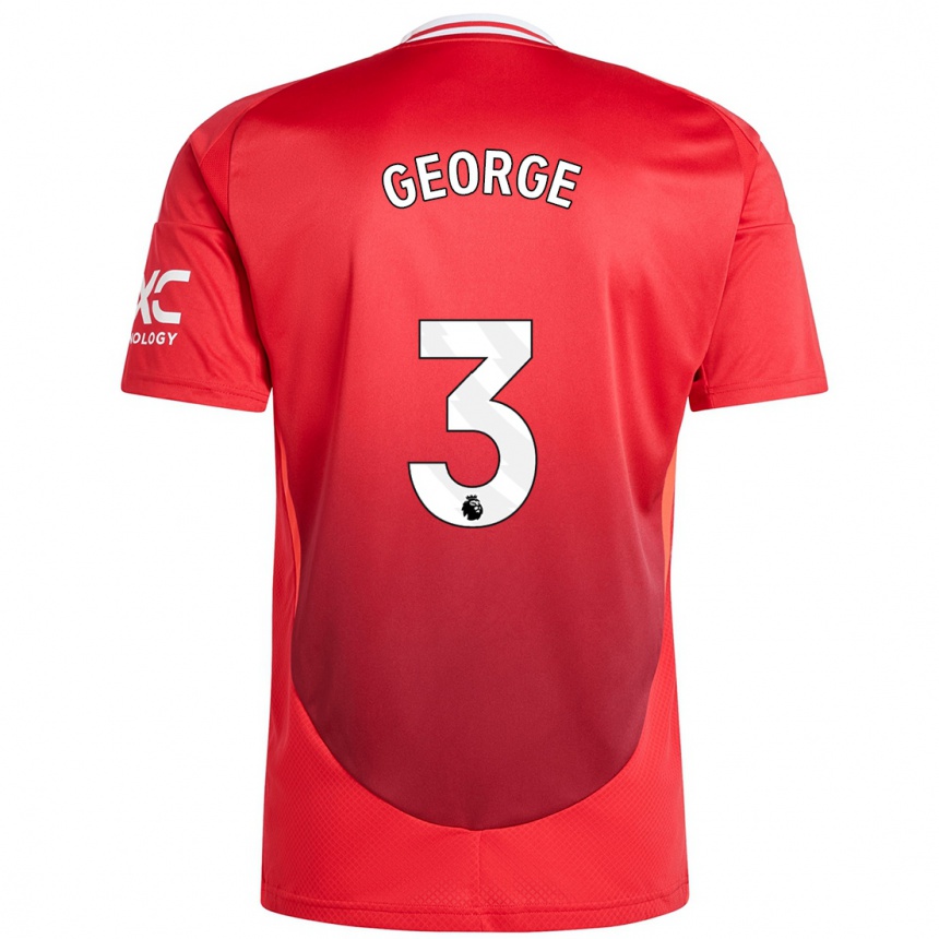 Niño Fútbol Camiseta Gabby George #3 Rojo Brillante 1ª Equipación 2024/25 México