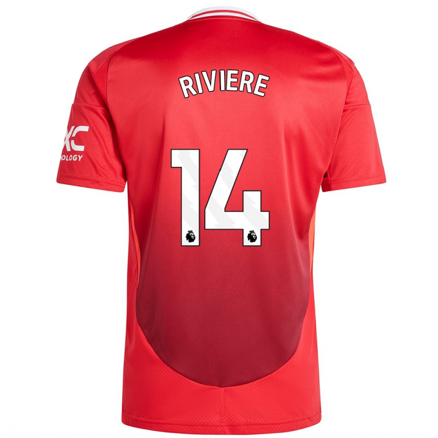 Niño Fútbol Camiseta Jayde Riviere #14 Rojo Brillante 1ª Equipación 2024/25 México