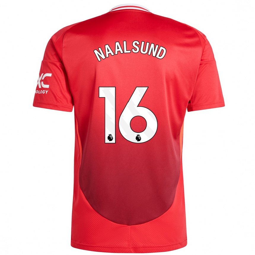 Niño Fútbol Camiseta Lisa Naalsund #16 Rojo Brillante 1ª Equipación 2024/25 México