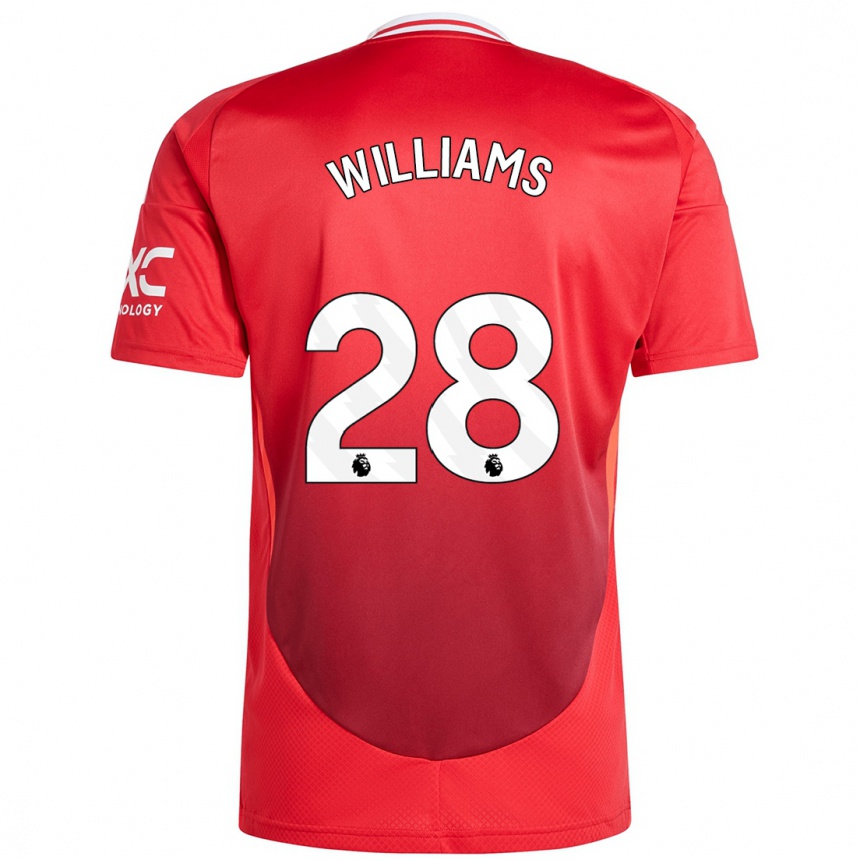 Niño Fútbol Camiseta Rachel Williams #28 Rojo Brillante 1ª Equipación 2024/25 México