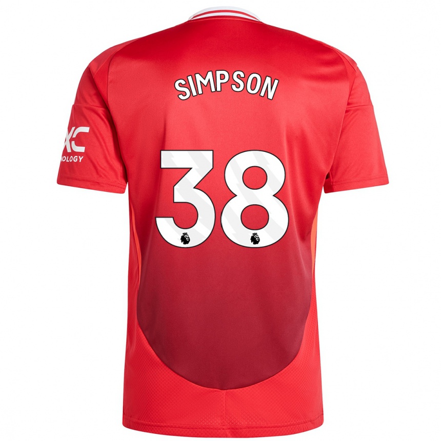 Niño Fútbol Camiseta Jess Simpson #38 Rojo Brillante 1ª Equipación 2024/25 México