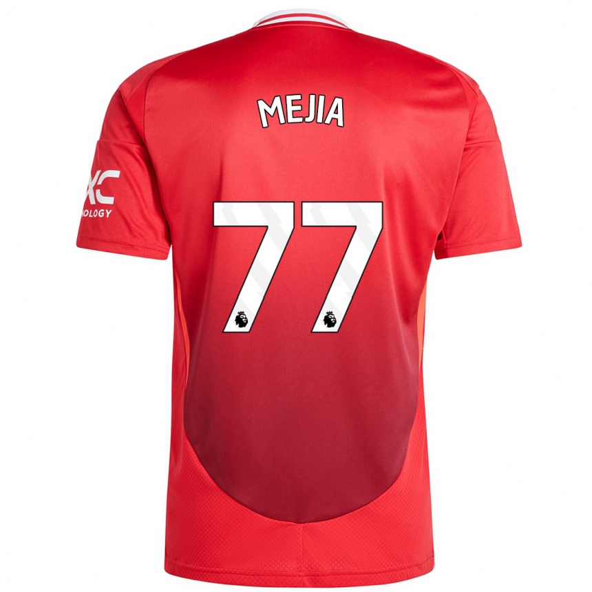 Niño Fútbol Camiseta Mateo Mejia #77 Rojo Brillante 1ª Equipación 2024/25 México