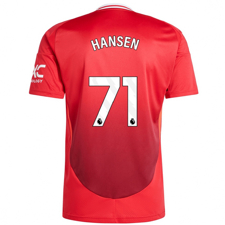 Niño Fútbol Camiseta Isak Hansen-Aaroen #71 Rojo Brillante 1ª Equipación 2024/25 México