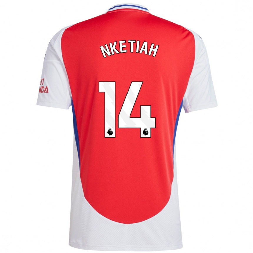 Niño Fútbol Camiseta Eddie Nketiah #14 Rojo Blanco 1ª Equipación 2024/25 México