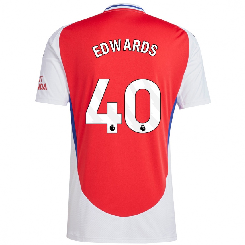 Niño Fútbol Camiseta Khayon Edwards #40 Rojo Blanco 1ª Equipación 2024/25 México