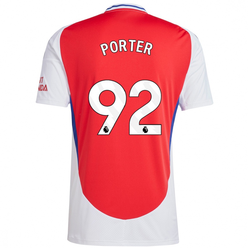 Niño Fútbol Camiseta Jack Porter #92 Rojo Blanco 1ª Equipación 2024/25 México