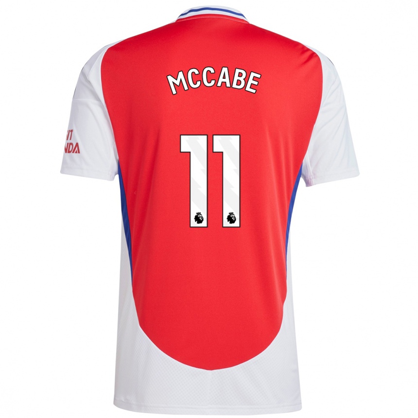 Niño Fútbol Camiseta Katie Mccabe #11 Rojo Blanco 1ª Equipación 2024/25 México