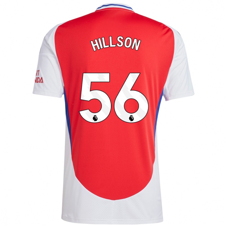 Niño Fútbol Camiseta James Hillson #56 Rojo Blanco 1ª Equipación 2024/25 México