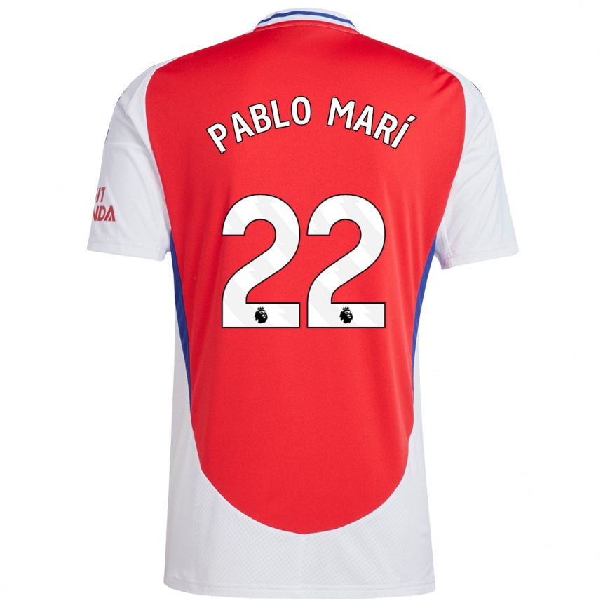 Niño Fútbol Camiseta Pablo Mari #22 Rojo Blanco 1ª Equipación 2024/25 México