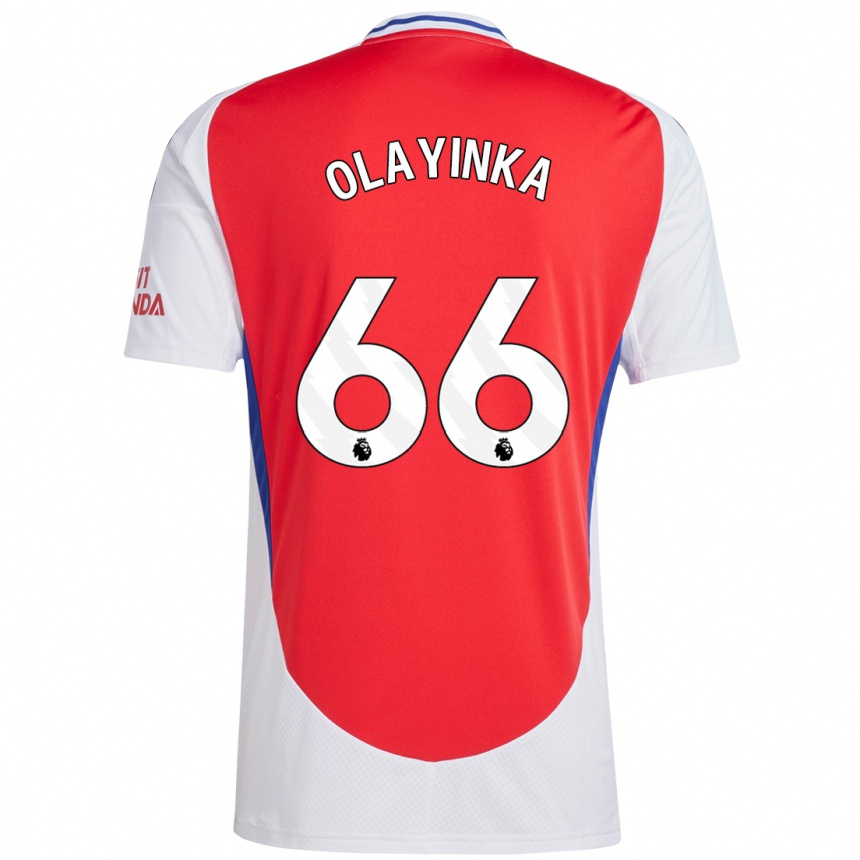 Niño Fútbol Camiseta James Olayinka #66 Rojo Blanco 1ª Equipación 2024/25 México