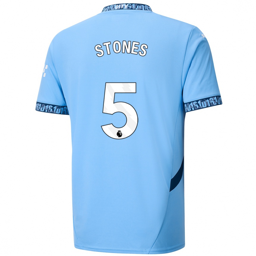 Niño Fútbol Camiseta John Stones #5 Azul Marino 1ª Equipación 2024/25 México