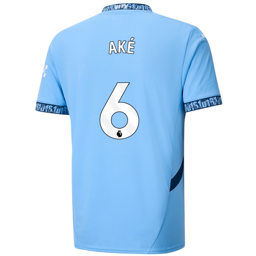 Niño Fútbol Camiseta Nathan Ake #6 Azul Marino 1ª Equipación 2024/25 México