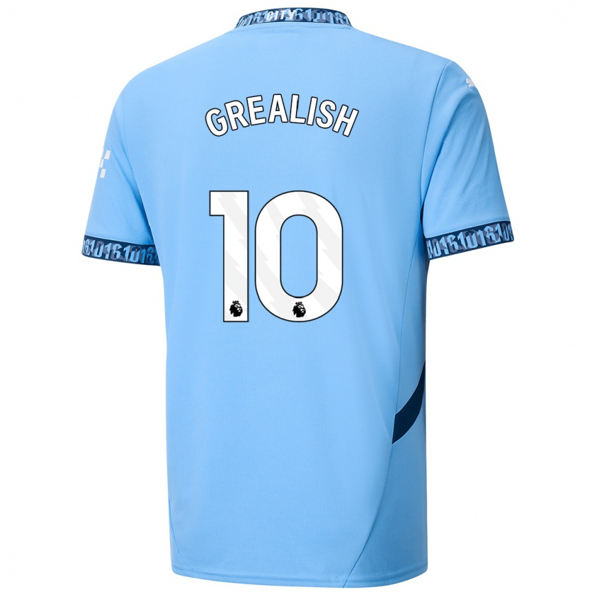 Niño Fútbol Camiseta Jack Grealish #10 Azul Marino 1ª Equipación 2024/25 México