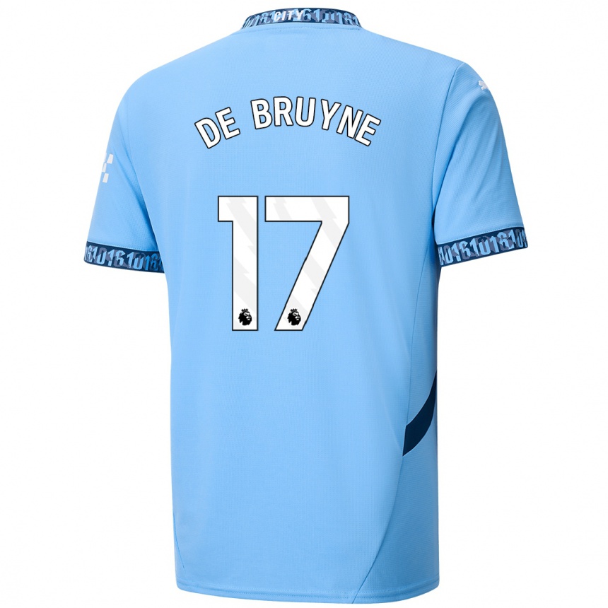 Niño Fútbol Camiseta Kevin De Bruyne #17 Azul Marino 1ª Equipación 2024/25 México