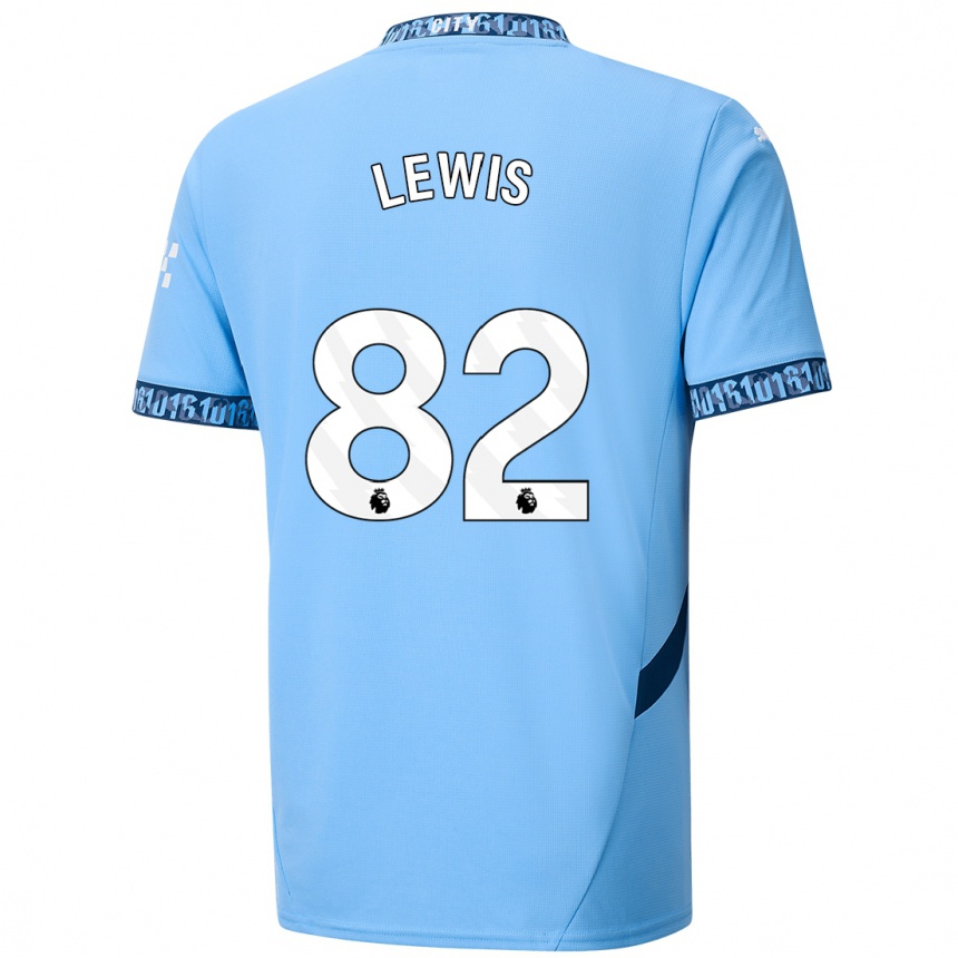 Niño Fútbol Camiseta Rico Lewis #82 Azul Marino 1ª Equipación 2024/25 México