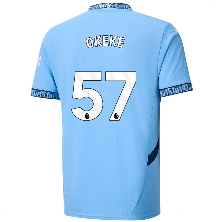 Niño Fútbol Camiseta Michael Okeke #57 Azul Marino 1ª Equipación 2024/25 México