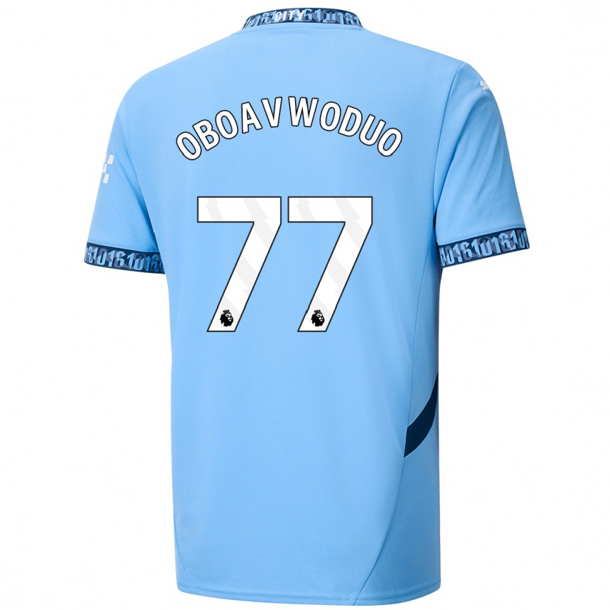 Niño Fútbol Camiseta Justin Oboavwoduo #77 Azul Marino 1ª Equipación 2024/25 México