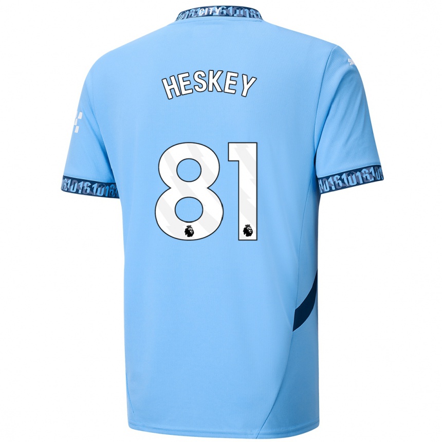 Niño Fútbol Camiseta Jaden Heskey #81 Azul Marino 1ª Equipación 2024/25 México