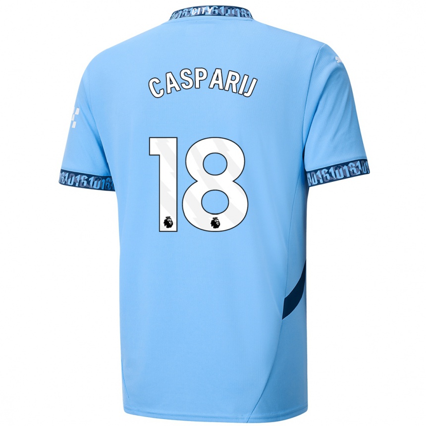 Niño Fútbol Camiseta Kerstin Casparij #18 Azul Marino 1ª Equipación 2024/25 México