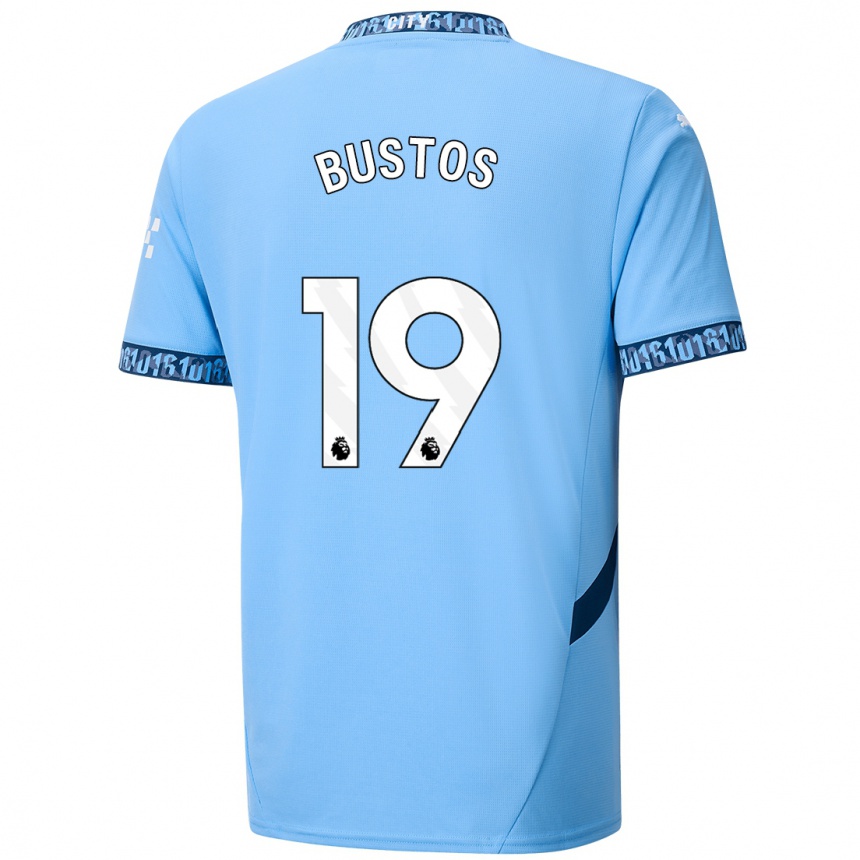 Niño Fútbol Camiseta Nahuel Bustos #19 Azul Marino 1ª Equipación 2024/25 México