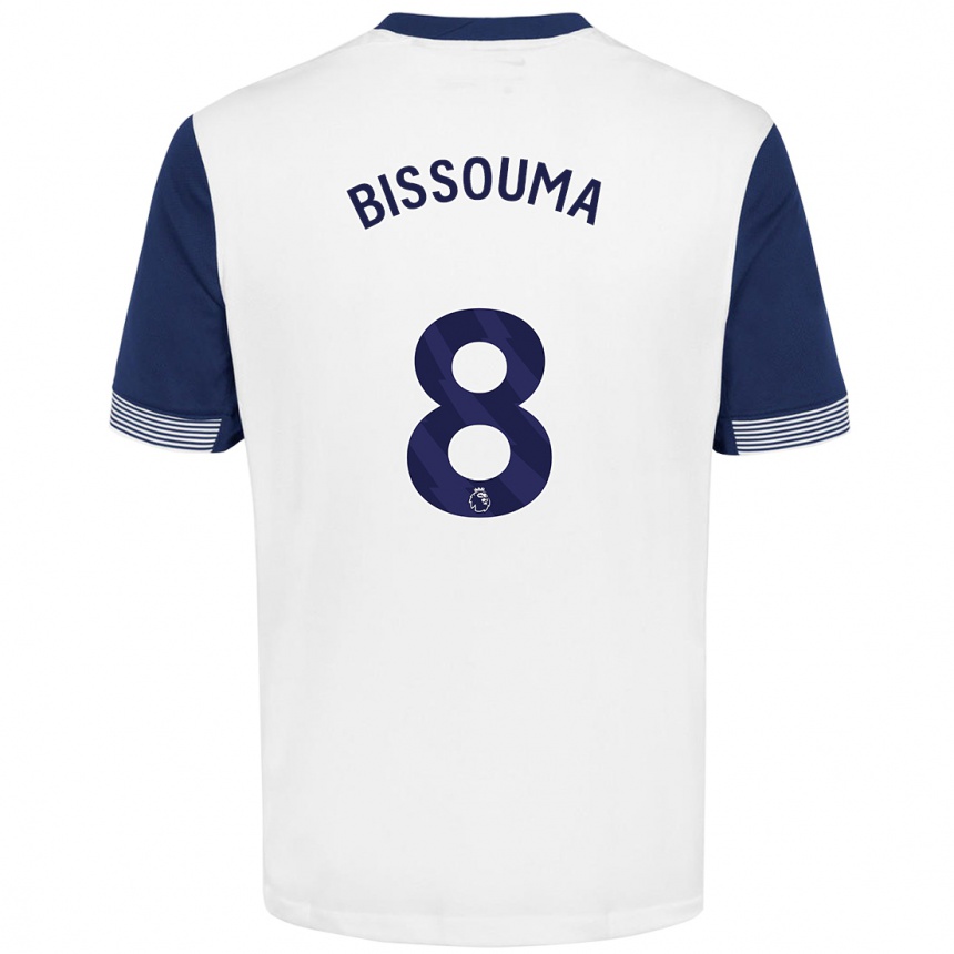 Niño Fútbol Camiseta Yves Bissouma #8 Blanco Azul 1ª Equipación 2024/25 México