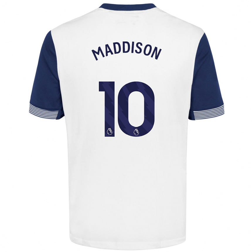 Niño Fútbol Camiseta James Maddison #10 Blanco Azul 1ª Equipación 2024/25 México