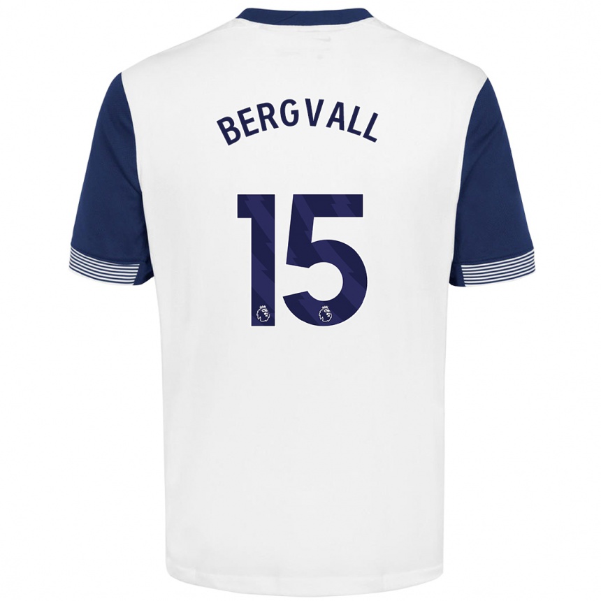 Niño Fútbol Camiseta Lucas Bergvall #15 Blanco Azul 1ª Equipación 2024/25 México