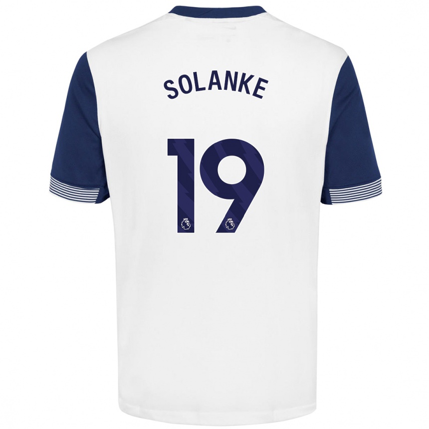 Niño Fútbol Camiseta Dominic Solanke #19 Blanco Azul 1ª Equipación 2024/25 México