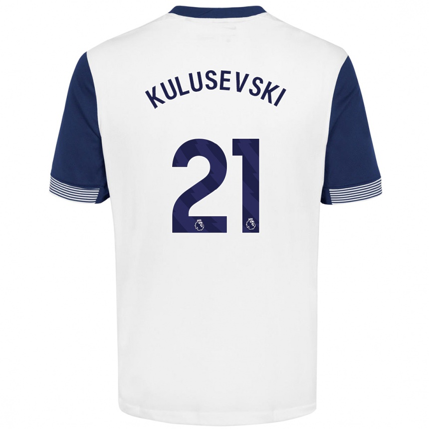 Niño Fútbol Camiseta Dejan Kulusevski #21 Blanco Azul 1ª Equipación 2024/25 México