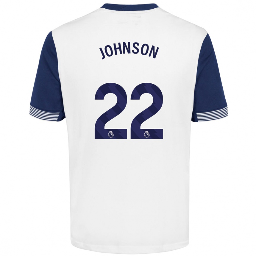 Niño Fútbol Camiseta Brennan Johnson #22 Blanco Azul 1ª Equipación 2024/25 México