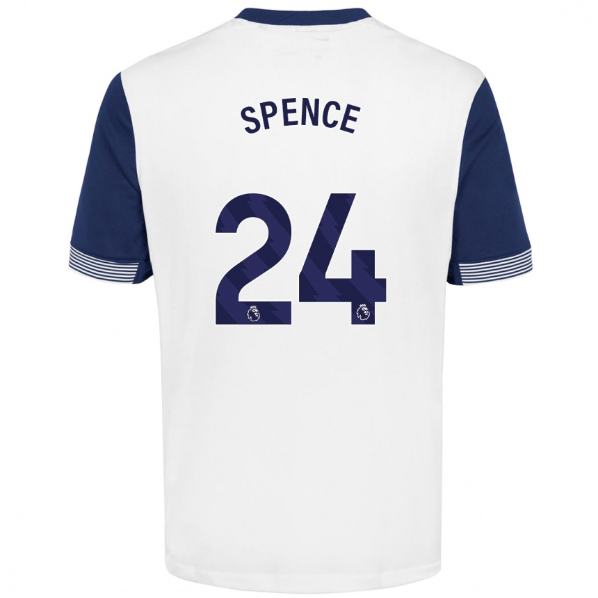 Niño Fútbol Camiseta Djed Spence #24 Blanco Azul 1ª Equipación 2024/25 México