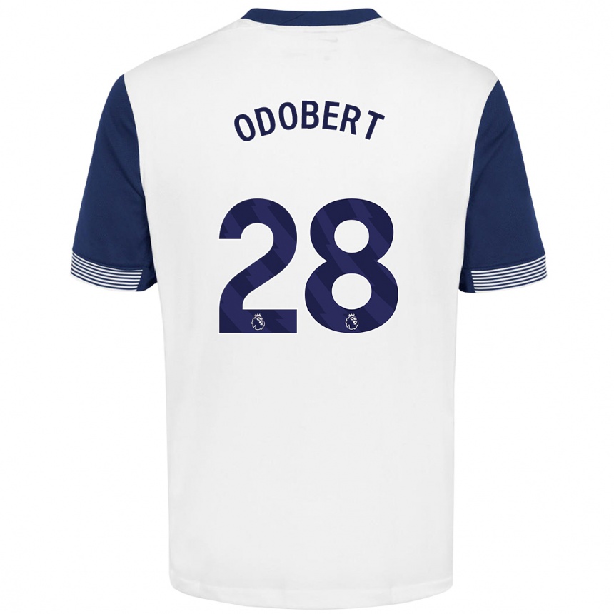 Niño Fútbol Camiseta Wilson Odobert #28 Blanco Azul 1ª Equipación 2024/25 México