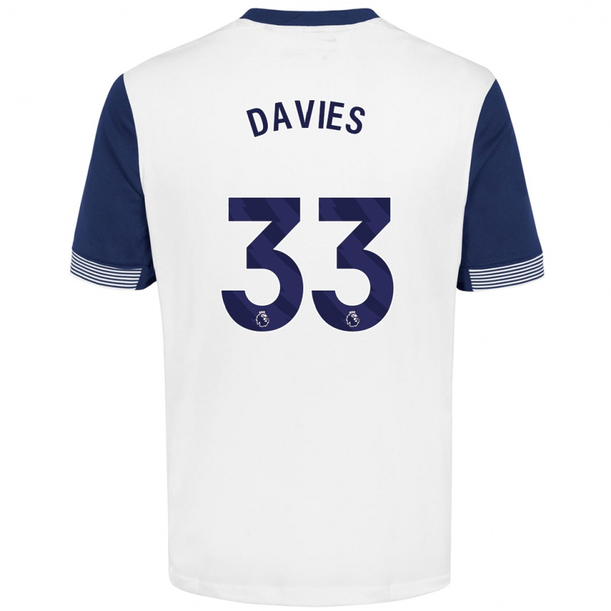 Niño Fútbol Camiseta Ben Davies #33 Blanco Azul 1ª Equipación 2024/25 México