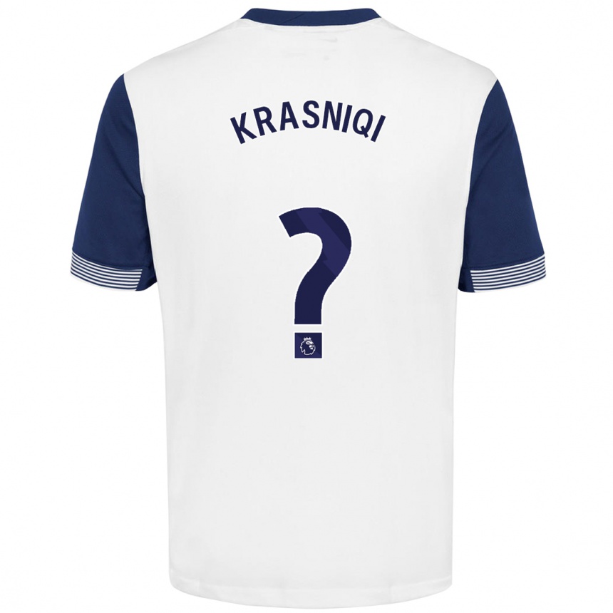 Niño Fútbol Camiseta Elliot Krasniqi #0 Blanco Azul 1ª Equipación 2024/25 México