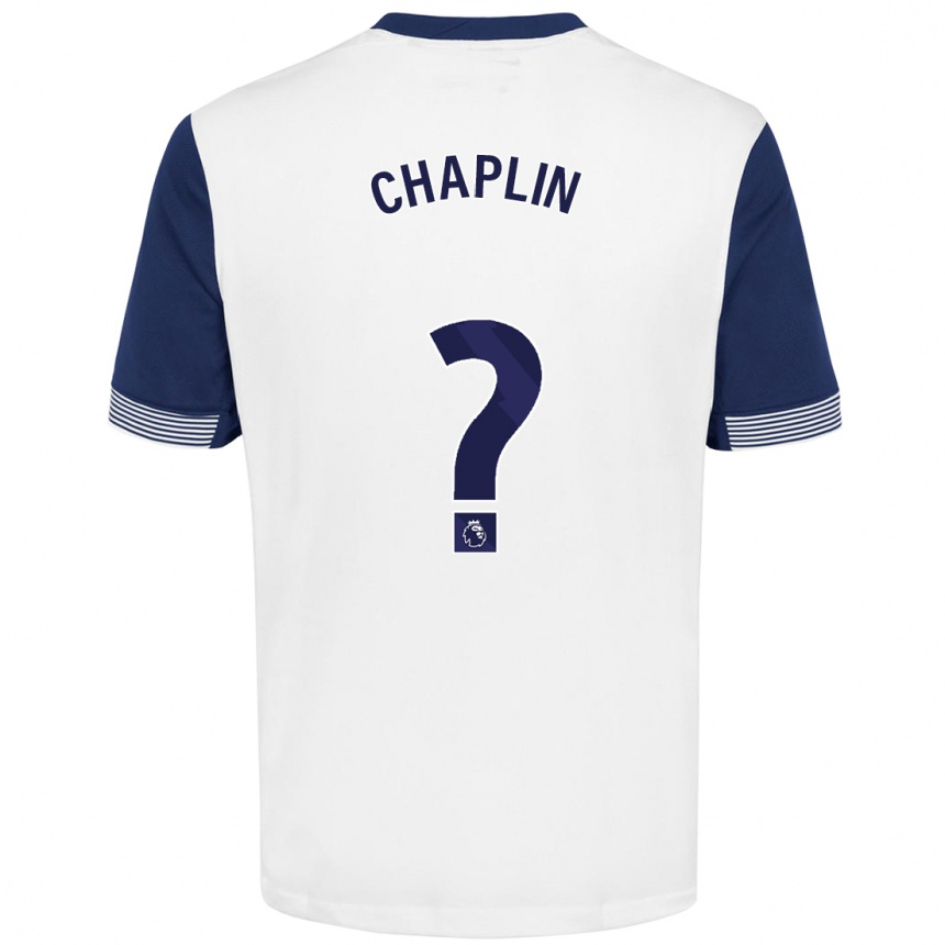 Niño Fútbol Camiseta Archie Chaplin #0 Blanco Azul 1ª Equipación 2024/25 México