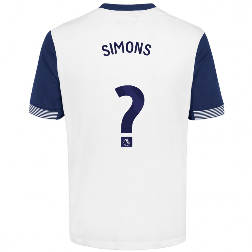 Niño Fútbol Camiseta Zach Simons #0 Blanco Azul 1ª Equipación 2024/25 México