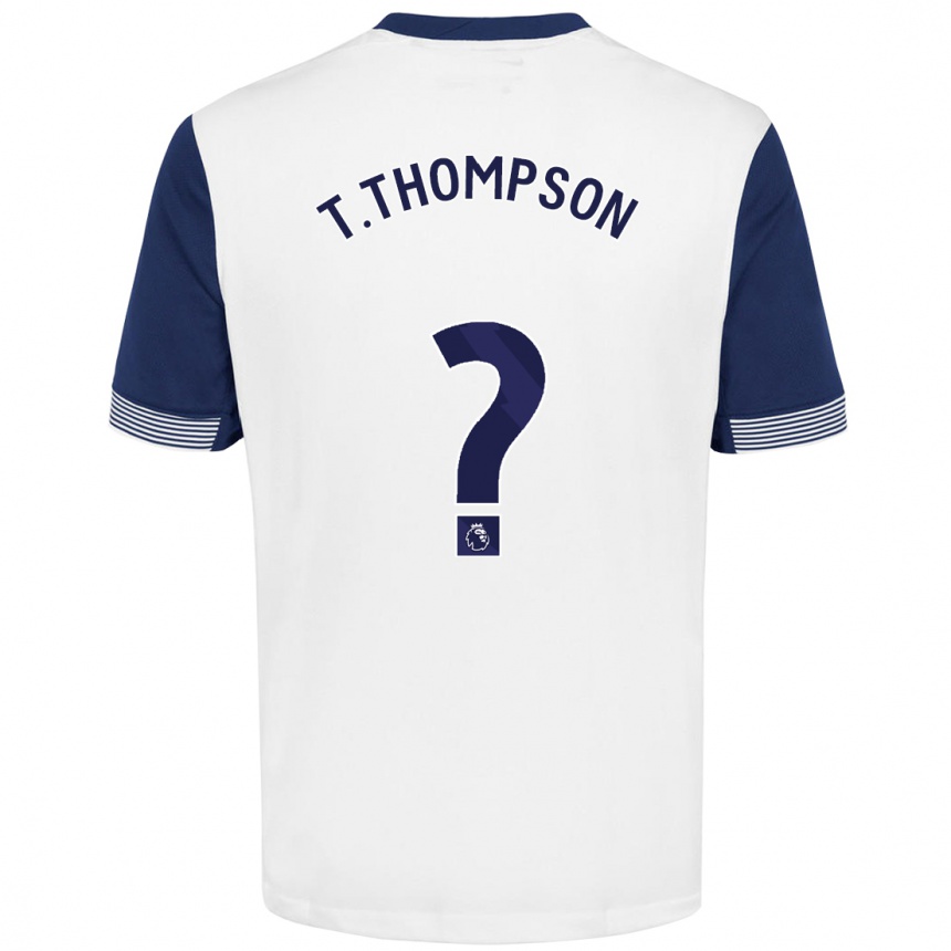 Niño Fútbol Camiseta Tynan Thompson #0 Blanco Azul 1ª Equipación 2024/25 México