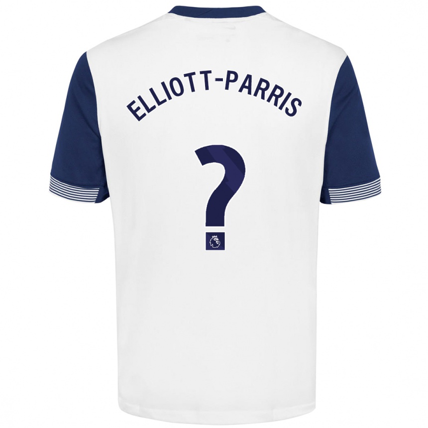 Niño Fútbol Camiseta Reiss Elliott-Parris #0 Blanco Azul 1ª Equipación 2024/25 México