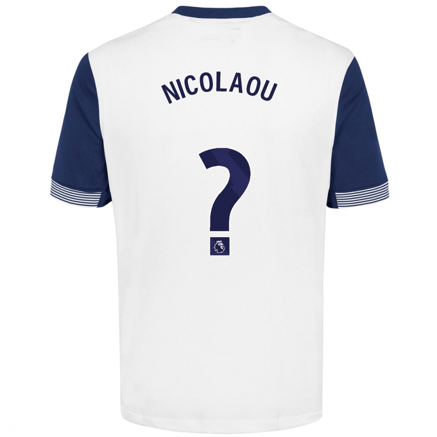 Niño Fútbol Camiseta Shakil Nicolaou #0 Blanco Azul 1ª Equipación 2024/25 México