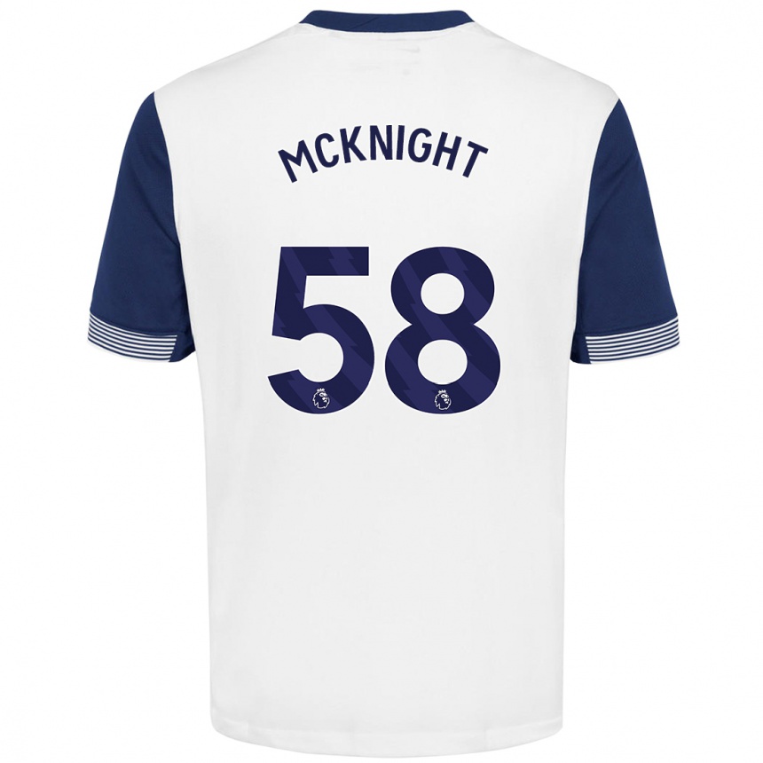 Niño Fútbol Camiseta Maxwell Mcknight #58 Blanco Azul 1ª Equipación 2024/25 México