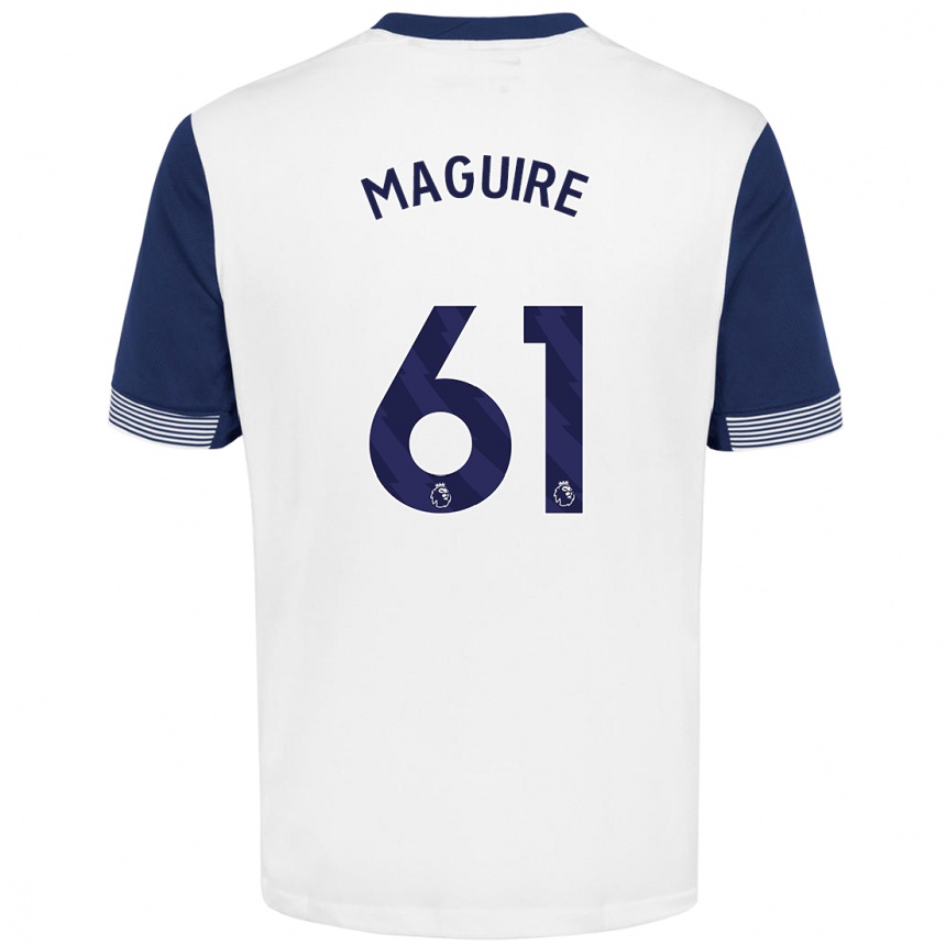 Niño Fútbol Camiseta Aaron Maguire #61 Blanco Azul 1ª Equipación 2024/25 México