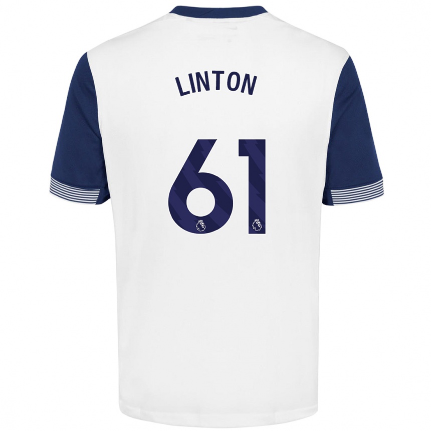 Niño Fútbol Camiseta Jahziah Linton #61 Blanco Azul 1ª Equipación 2024/25 México