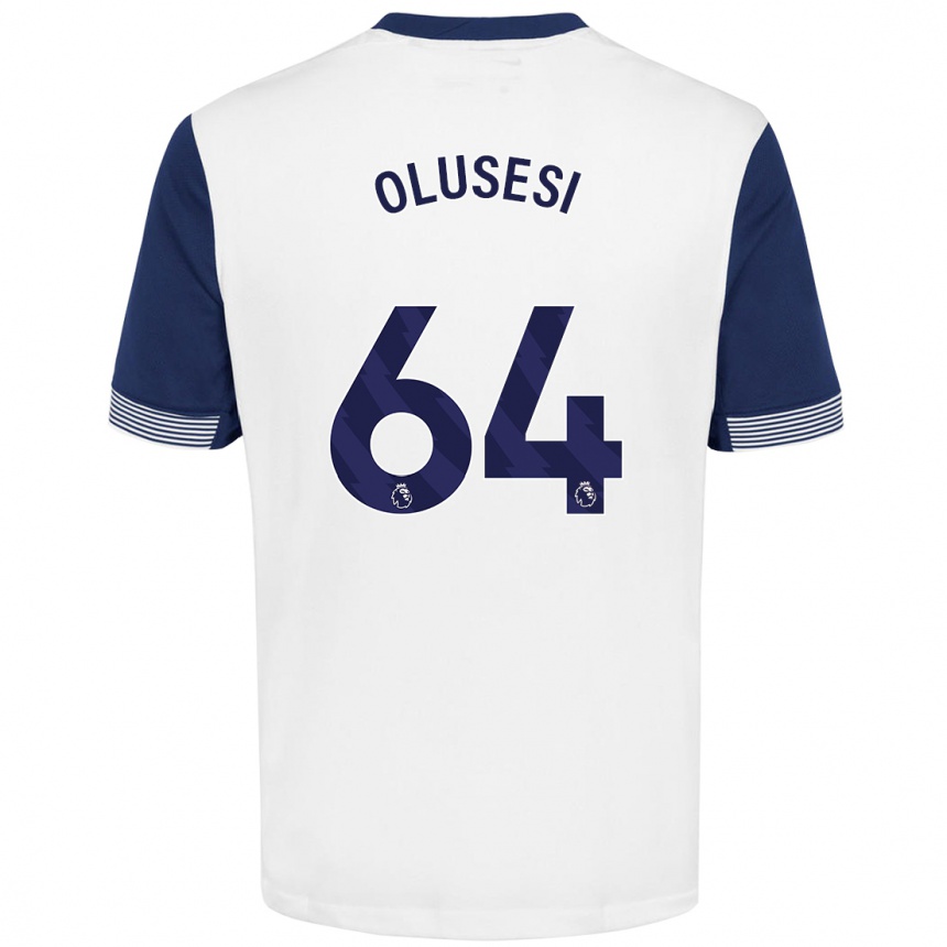 Niño Fútbol Camiseta Callum Olusesi #64 Blanco Azul 1ª Equipación 2024/25 México