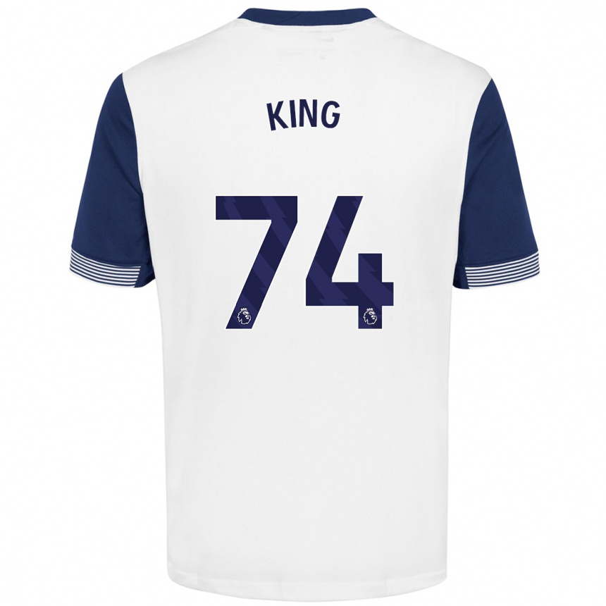 Niño Fútbol Camiseta Maeson King #74 Blanco Azul 1ª Equipación 2024/25 México