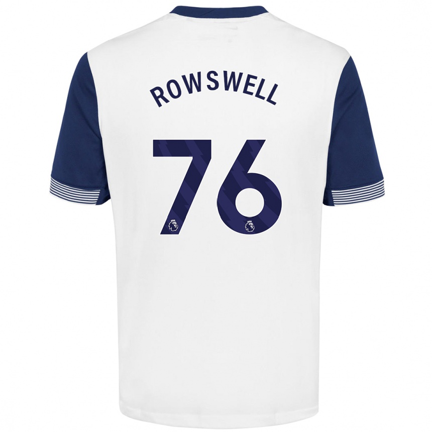 Niño Fútbol Camiseta James Rowswell #76 Blanco Azul 1ª Equipación 2024/25 México