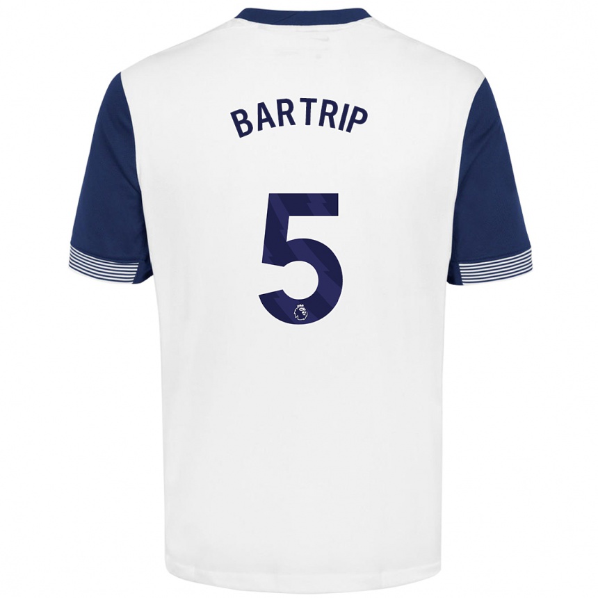 Niño Fútbol Camiseta Molly Bartrip #5 Blanco Azul 1ª Equipación 2024/25 México