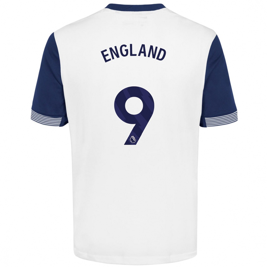 Niño Fútbol Camiseta Bethany England #9 Blanco Azul 1ª Equipación 2024/25 México