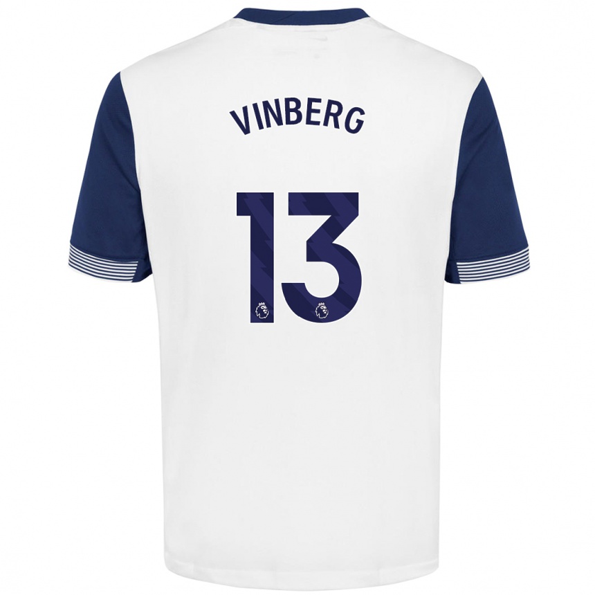 Niño Fútbol Camiseta Matilda Vinberg #13 Blanco Azul 1ª Equipación 2024/25 México